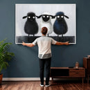 Funny Sheep Canvas Wall Art, Three Quirky Sheep Painting Print, Cute Animal Nursery Decor, Black White Navy Farmhouse Art, Kids Room Gift by MyGreatCanvas | Canvas Wall Art Prints | Photo Prints & Wall Decor