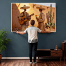 Mexican Couple Canvas Wall Art, Romantic Serenade Guitar Painting Print, Southwestern Desert Adobe Decor, Warm Golden Folk Art, Living Room Art by MyGreatCanvas | Canvas Wall Art Prints | Photo Prints & Wall Decor