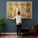 Mexican Folk Art Canvas Wall Art, Charro Poncho Sombrero Painting Print, Neutral Beige Boho Decor, Southwestern Impasto Style, Living Room Art by MyGreatCanvas | Canvas Wall Art Prints | Photo Prints & Wall Decor