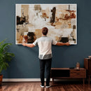 Blue Teal Abstract Canvas Wall Art, Modern Textured Painting Print, Navy Orange White Contemporary Art, Neutral Living Room Decor, Office Art by MyGreatCanvas | Canvas Wall Art Prints | Photo Prints & Wall Decor