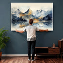 Lake Abstract Mountain Wall Art Canvas Print