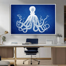 Large 3-Panel Blue Octopus Canvas Wall Art | Coastal Marine by MyGreatCanvas | Canvas Wall Art Prints | Photo Prints & Wall Decor