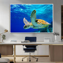 Sea Turtle Wall Art Canvas Print, Sea life in the Ocean Wall