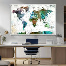 Modern Watercolor World Map Canvas Wall Art – Framed by MyGreatCanvas | Canvas Wall Art Prints | Photo Prints & Wall Decor