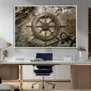 Wooden Ship Wheel Canvas Print, Multi Panel Canvas Wall Art