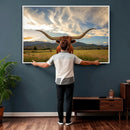 Texas Longhorn Canvas Wall Art – Majestic Triptych Animal by MyGreatCanvas | Canvas Wall Art Prints | Photo Prints & Wall Decor