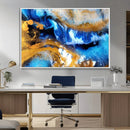 Blue Orange Marble Fluid Effect Canvas Wall Art Print by MyGreatCanvas | Canvas Wall Art Prints | Photo Prints & Wall Decor