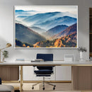 Misty Mountain Sunrise Triptych Canvas Print – Autumn