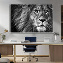 Black and White Lion Canvas Wall Art Print – Wildlife