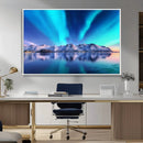 Northern Lights above Mountain Wall Art, Northern Lights