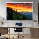 Forest Landscape Wall Art Sunset Canvas, Forest Sunset