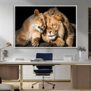 Lion and Lioness Wall Art Canvas Print – Framed African