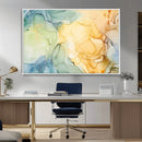 Green and Yellow Marble Fluid Effect Wall Art, Green and