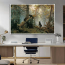 Grizzly Bear Cubs Wall Art Canvas Print