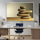 Fluvial Zen Stones Canvas Wall Art Print