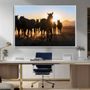 Horse Herd Wall Art Animal Canvas Print