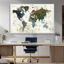 Vintage World Map Wall Art Canvas Print, Framed Rustic Earth by MyGreatCanvas | Canvas Wall Art Prints | Photo Prints & Wall Decor