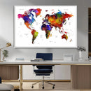 World Map Canvas Print – Detailed Map of the World Wall Art