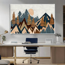 Abstract Wood Panel Effect Mountain Range Top Wall Art