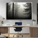 Misty Forest Wall Art Premium Canvas Print a Foggy and
