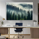Captivating Misty Forest Wall Art Premium Canvas Print a