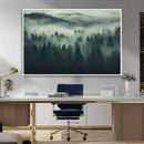 Misty Forest Wall Art Premium Canvas Print a Foggy and