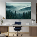 Captivating Misty Foggy Forest Wall Art Premium Canvas Print