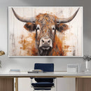 Vintage Scottish Highland Cow Cattle Art, Scottish Highland