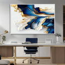 Gold Marble Art - Abstract Geode Gold And Blue Marble Shape