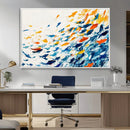 Abstract Fish Shoal Wall Art Canvas Print, Colorful Fish