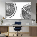 Abstract Large Tree Rings – Minimalist Black and White Wood