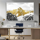 Gold Abstract Mountains Wall Art Print on Canvas, Nature