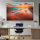 Sunset Beach Wall Art | Ocean Canvas Print | Coastal Wall