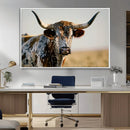 Texas Bull Longhorn Wall Art Canvas Print for Farm House