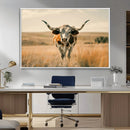 Texas Cow Longhorn Wall Art Canvas Print for Farm House Wall