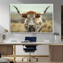 Texas Cow Longhorn Wall Art Canvas Print for Farm House Wall
