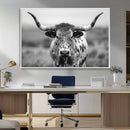 Texas Cow Longhorn Wall Art Canvas Print for Farm House Wall by MyGreatCanvas | Canvas Wall Art Prints | Photo Prints & Wall Decor