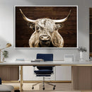 Highland Cow Wall Art Canvas Print, Rustic Farmhouse Decor,