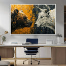 Bear and Bull Wall Art Canvas Print – Abstract Animal