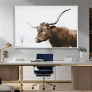Rustic Bull Wall Art Canvas Print – Modern Longhorn
