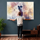 Abstract Watercolor Golf Player Wall Art Canvas Print