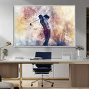 Abstract Watercolor Golf Player Wall Art Canvas Print