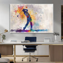 Watercolor Golf Swing Wall Art Canvas Print | Vibrant