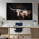 Texas Longhorn Wall Art Canvas Print | Western Ranch Decor |