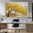 Yellow Blossom Tree Canvas Wall Art - Floral Abstract Modern