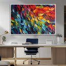Vibrant Abstract Leaf Wall Art Canvas Print | Bold Colorful