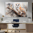 Barn Owl Wall Art | Watercolor Barn Owl Canvas Print |