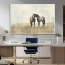 Chines Style Grunge Horses Wall Art Canvas Print