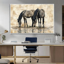 Chinese Style Abstract Black Horses Wall Art Canvas Print - by MyGreatCanvas | Canvas Wall Art Prints | Photo Prints & Wall Decor