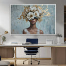 Golden Petal Wall Art - Petal Silhouette Woman Wall Art by MyGreatCanvas | Canvas Wall Art Prints | Photo Prints & Wall Decor